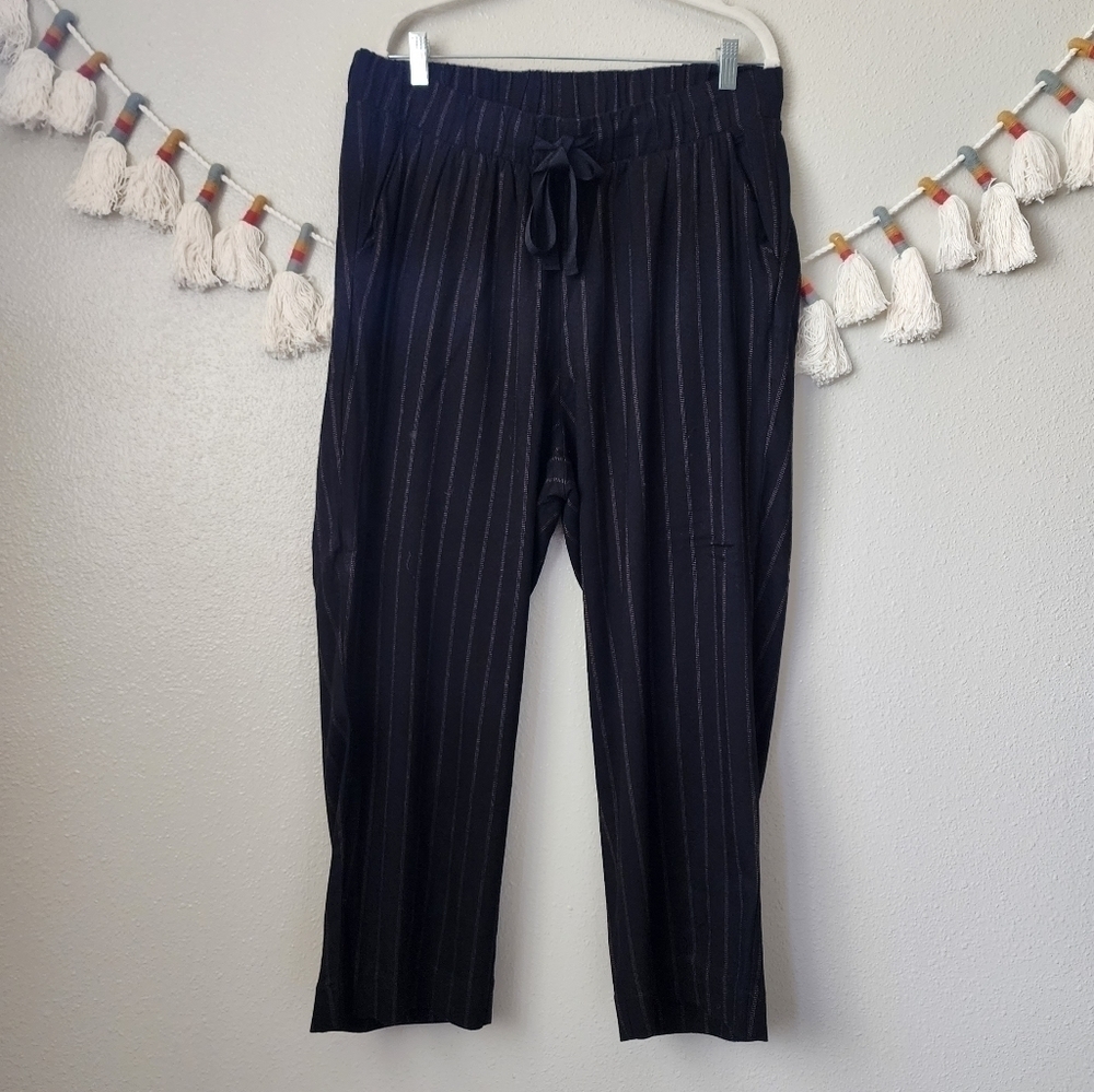 Torrid Stripe Pinstripe Slim Straight Trouser Elastic Waistband Pants Size 1x